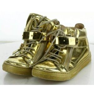 Giuseppe Zanotti Gold Leather High-Top